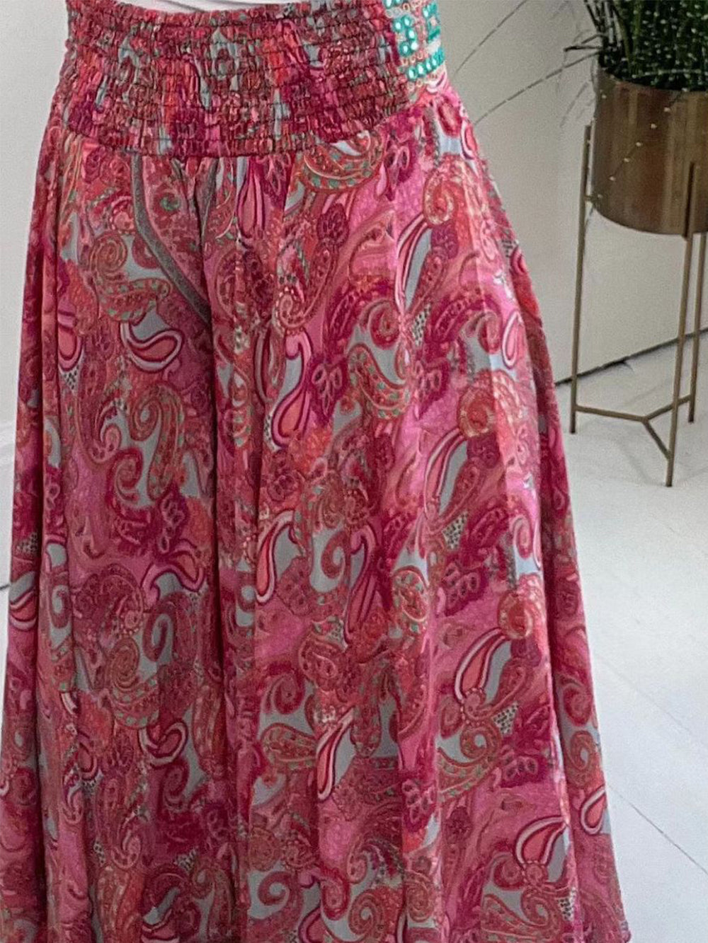 Ethnic Paisley Print Wide Leg Flares